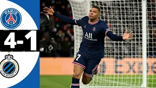 PSG vs Club brugge 4-1 Champion League  Highlights -Messi & Mbappe Goals