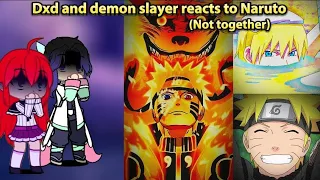 Dxd and Demon Slayer reacts to Naruto || Naruto compilation reaction video || Gacha reaction video