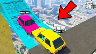 GTA 5: Sinchan & FRANKLIN FIGHT ON STUNT RACE Challenge in GTA 5! (GTA 5 mods)