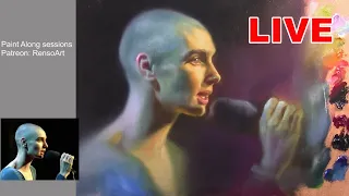 Alla prima oil painting - Sinéad O'Connor