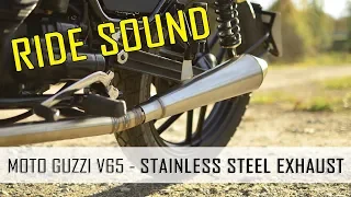 Moto Guzzi V65 Florida Scrambler rebuild - Stainless steel exhaust ride sound