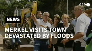 Merkel visits the Germany disaster area | AFP
