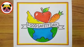 World Food Safety Day Drawing / World Food Safety Day Poster / Food Day Drawing / Fruits Drawing