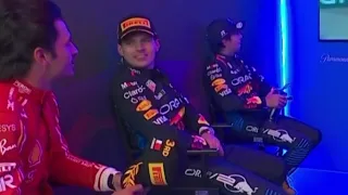 Verstappen's reaction to Sainz overtake on Russell. || Bahrain GP Cooldown room