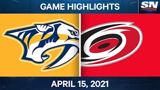 NHL Game Highlights | Predators vs. Hurricanes - Apr. 15, 2021