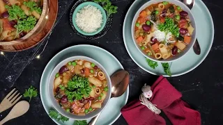 Italian Minestrone Soup | Healthy & Nutritious Vegetable & Pasta Soup | Vegetarian/Vegan Soup Recipe