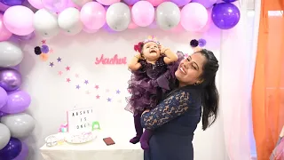 Aashvi’s First Birthday Vlog || Party Decoration, Photoshoot, Return Gift, Moments, Celebration🤱
