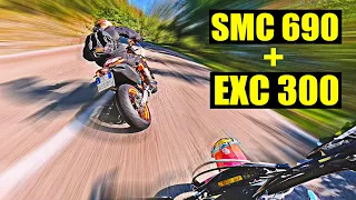 Chasing SMC 690 on italian road - CRAZY SOUND!!