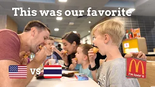 Americans try MCDONALD'S in Bangkok Thailand 🇹🇭  | We ♥️ this Thai breakfast dish