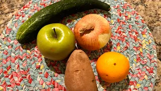 finger pad tapping on fruits and veggies asmr // coral asmr