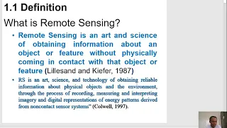Lecture 1 Basic Concepts of Remote Sensing