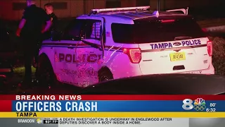 Tampa police vehicles crash into each other while following stolen car