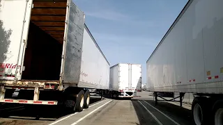 Backing between two trailers (53')