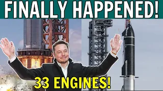 FINALLY! SpaceX Starship 120m rocket full Stacked Testing with 33 Engines!