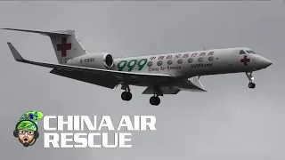 China Air Rescue Private Ambulance arrives at #Heathrow #Airport LIVE!
