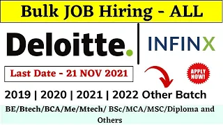 Deloitte | Infinx Off Campus Drive 2022 | 2021 | 2020 | 2019 Batch - Test is Live | No % Eligibility