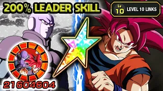 200% LEADER SKILL! 100% LR HIT & GOD GOKU LEVEL 10 LINKS! Dragon Ball Z Dokkan Battle