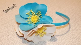 ОБОДОК с Цветами из Фоамирана/ DIY Eva Foam Flower Headband