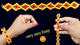 Beautiful Diamond Design Beads Bracelet making/Beads Diy/Beads craft/ Beads jewellery making at home