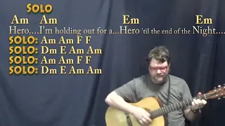 Holding Out for a Hero (Bonnie Tyler) Strum Guitar Cover in Am with Chords/Lyrics