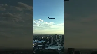 Fighter jet planes came really close to our hotel window! Brisbane Riverfire 2021 C-17 Globemaster