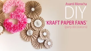 DIY Kraft Paper Fans Backdrop / Abanicos de Papel ( Party Decoration - Decoracion de Fiestas)