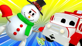 Авто Патруль -  Страшный снеговик - Автомобильный Город  🚓 🚒 детский мультфильм