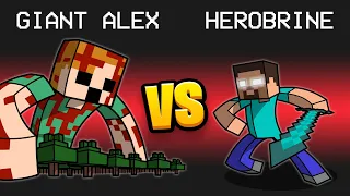 HEROBRINE vs. GIANT ALEX Mod in Among Us...