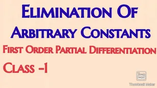 Elimination Of Arbitrary Constants - Class 1