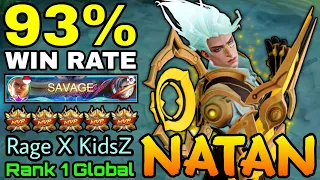 SAVAGE!! 93% Win Rate Natan Double Gameplay! - Top 1 Global Natan by Rage X KidsZ - MLBB