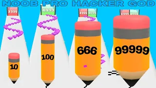 NOOB vs PRO vs HACKER vs GOD in Long Pencil Run|@playgame24dia56