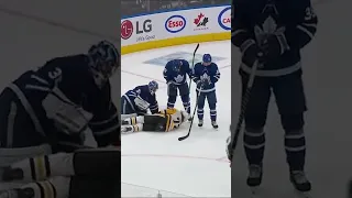 Toronto Maple Leafs netminder Jack Campbell stops one timer from Pittsburgh's Danton Heinen #shorts