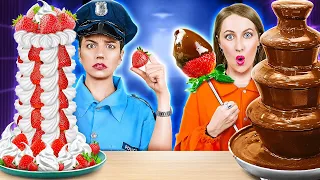 Provocare culinară: polițista vs prizoniera în închisoare 🍰 Rețete de dulciuri – 123 GO! CHALLENGE
