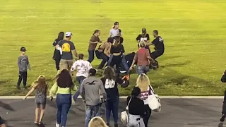 Fight breaks out after demolition derby @ bowman gray stadium !!