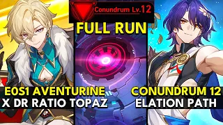 E0S1 Aventurine x E0S1 Ratio | Conundrum Lv. 12 Full Run | SU Gold And Gears | Honkai: Star Rail 2.1