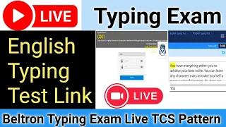 Real English Typing Exam Test (TCS) Beltron Typing Exam Live एक वीडियो में पूरा डाउट क्लियर #Beltron