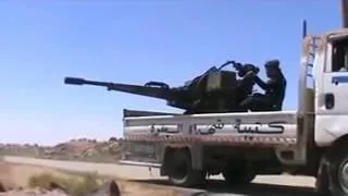 FSA Truck Mounted ZSU 23 2 Fires At Army Convoy