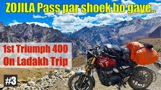 Triumph Speed 400 crossed 1st High altitude pass ZOJILA to enter Ladakh | #ladakh #triumphspeed400