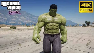 GTA 5 - The Hulk Ultra Realistic Graphic Gameplay (Natural Vision Evolved) 4Kultra