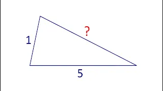 Найдите сторону треугольника, если другие его стороны равны 1 и 5