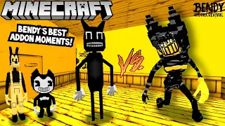 INK BENDY VS CARTOON CAT ADDON! (Bendy’s Best Minecraft Addon Moments | BATIM V3 Mod)