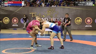 GOLD GR - 77 kg: M. GERAEI (IRI) v. H. KIM (KOR)