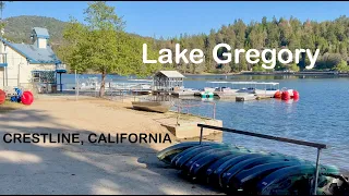 🔴 4K Lake Gregory Regional Park Crestline California Sightseeing Walking Tour.  Mountain Touring. 🔴