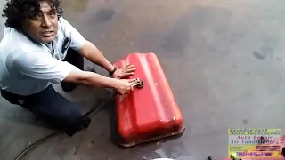 This Works Like Magic. Removing Gas Varnish In A Metal Gas Tank.