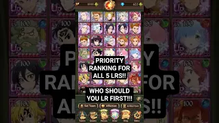 LR CHARACTER PRIORITY RANKINGS!!! WHO TO LR FIRST TO LAST!!! #sevendeadlysins #grandcross #lrrarity