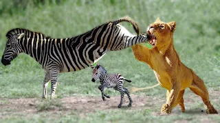 Mother Zebra Save Baby From Lion Attack