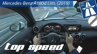 Mercedes-Benz A180d Limousine (2019) - Autobahn Top Speed Drive