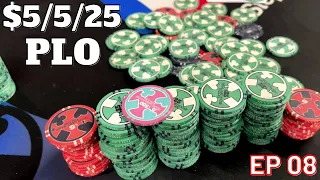 TOP SET vs. HUGE DRAW FOR $4.2K $5/5/25 Pot Limit Omaha - Poker Vlog EP 08
