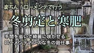 【冬作業もローメンテで・バラの剪定と寒肥】