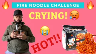 EXTREME KOREAN FIRE NOODLE CHALLENGE 🔥  - *TEARS/CRYING* 😭